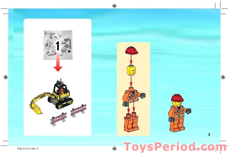 LEGO 7633 Construction Site Instructions and Parts List