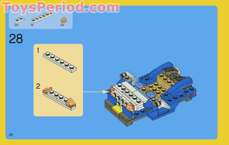 LEGO 6913 Blue Roadster Instructions and Parts List