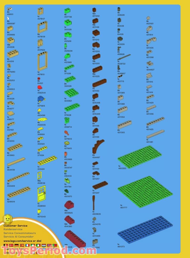 Lego Log Part LEGO 5766 Log Cabin Instructions and Parts List