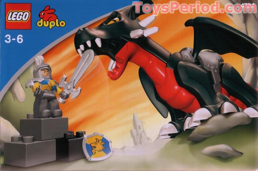 LEGO Angled Triangle with Black Dragon Duplo Utensil Shield Black