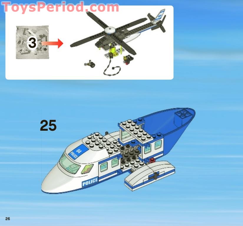 LEGO 3658 Police Helicopter Instructions and Parts List