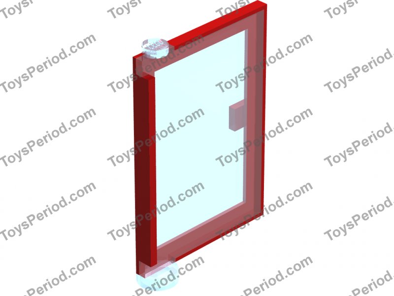 LEGO 2 Red Door Frames 1x4x6 with Clear Door /& Door Knob House Home NEW