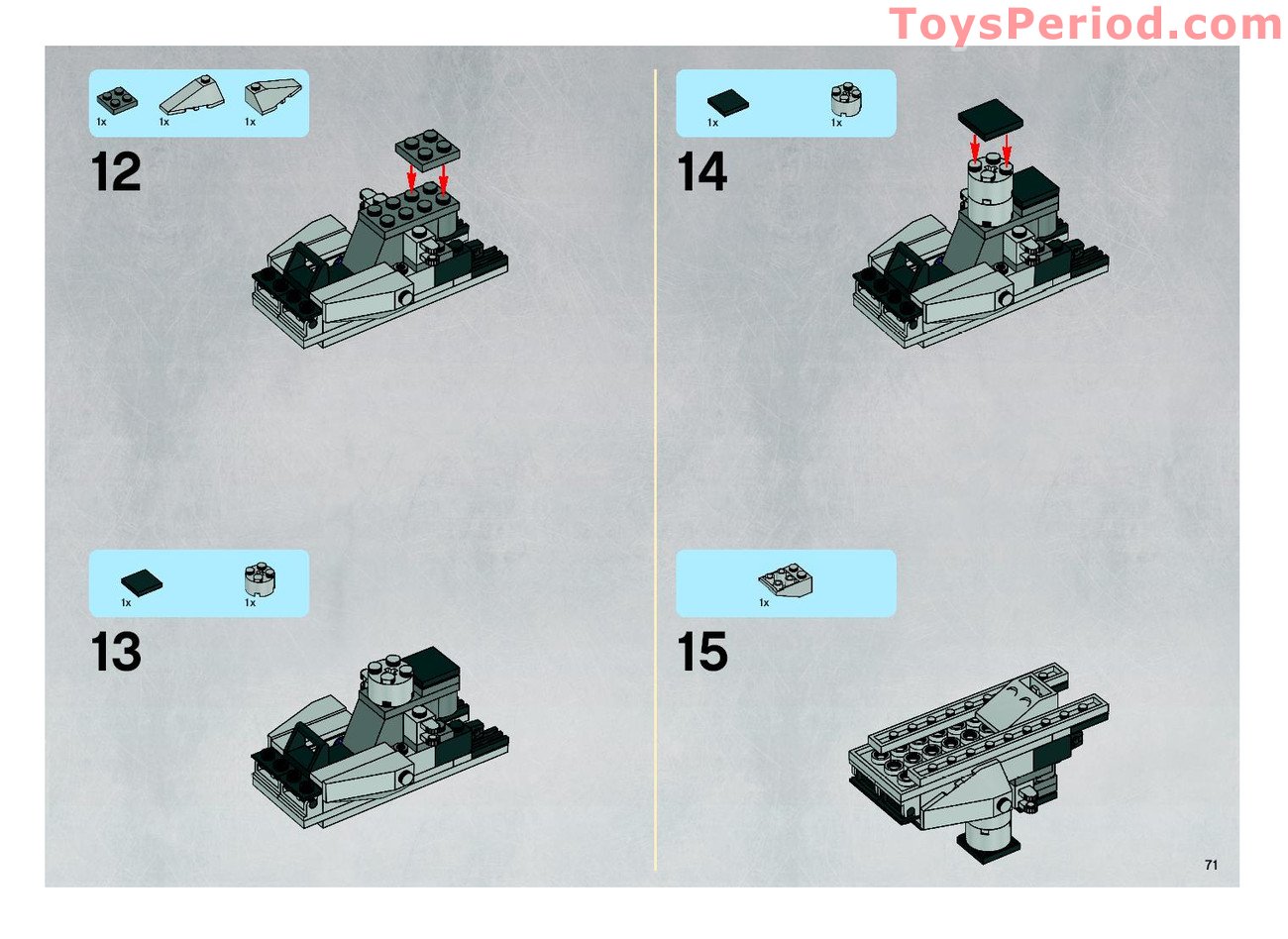 LEGO 10195 Republic Dropship with AT-OT Instructions and Parts List