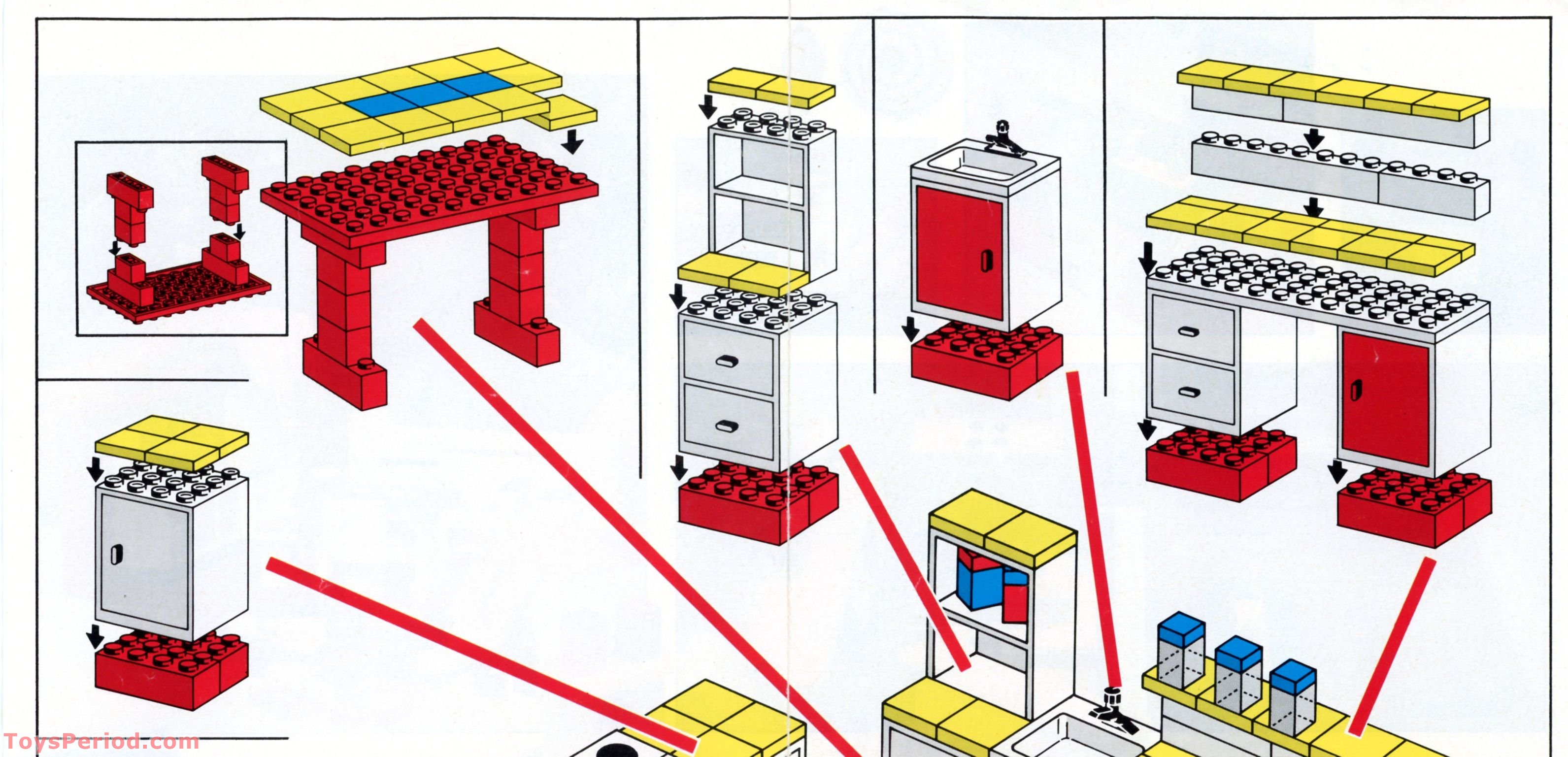 LEGO 261-4 Complete Kitchen Set Instructions and Parts List