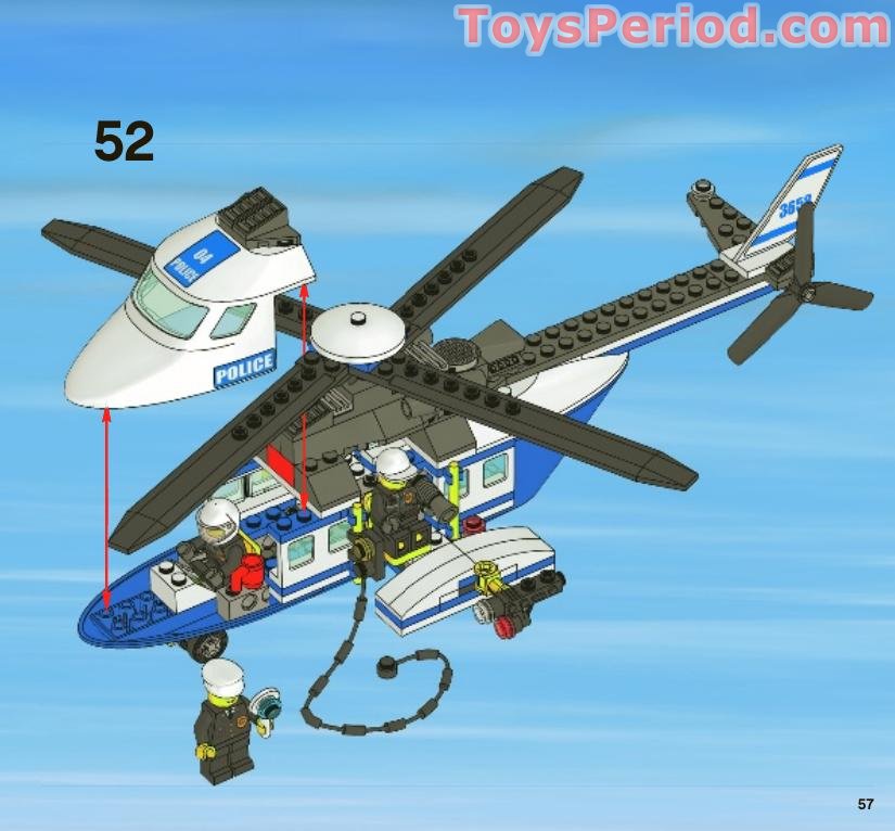 LEGO 3658 Police Helicopter Instructions and Parts List