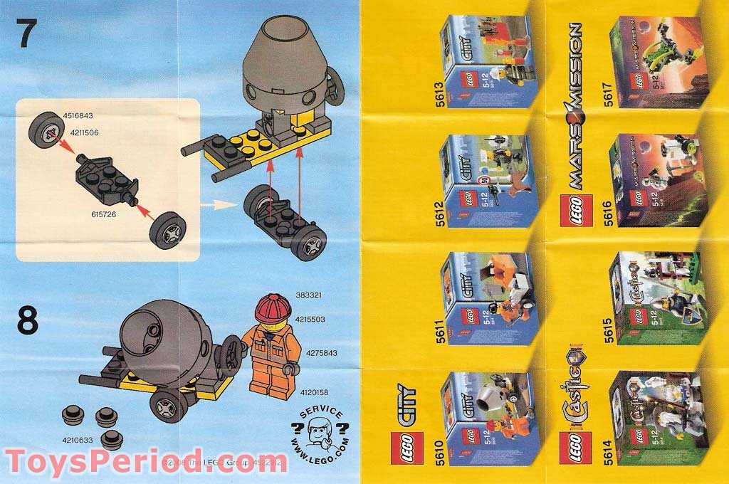 ベーゴレ New Lego City 5610 Construction Worker And Cement Mixer