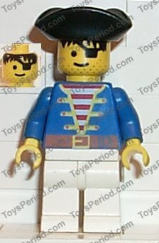 Pirate Triangle Hat 6286 LEGO Minifig pi006 @@ Pirate Blue Jacket White Legs