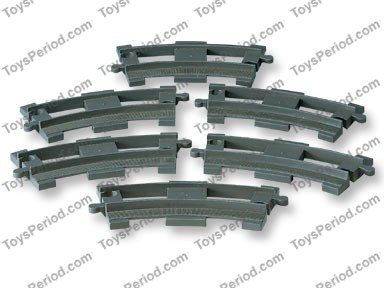 6pc 2735 Lego Duplo Curved Train Rails
