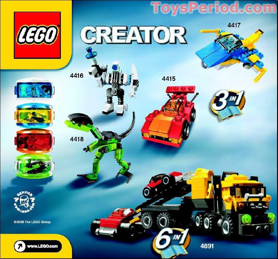 LEGO 4892 Prehistoric Power Instructions and Parts List