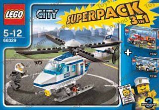 LEGO 66329 City Super Pack 3 in 1 (7236, 7741, 7942) Set Parts List