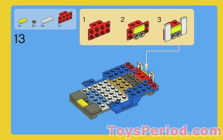 LEGO 6913 Blue Roadster Instructions and Parts List
