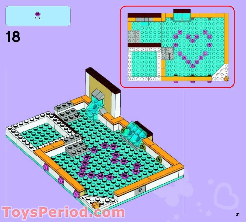 LEGO 41008 Heartlake City Pool Instructions and Parts List