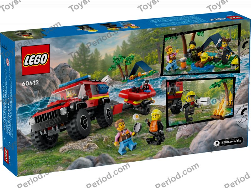 2ァ@プロフ記載ページ LEGO 60412 4x4 Fire Truck with Rescue Boat Set Parts List