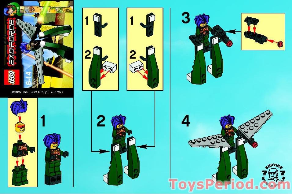 LEGO 3886-2 Ryo Walker - Boxed Version Instructions and Parts List