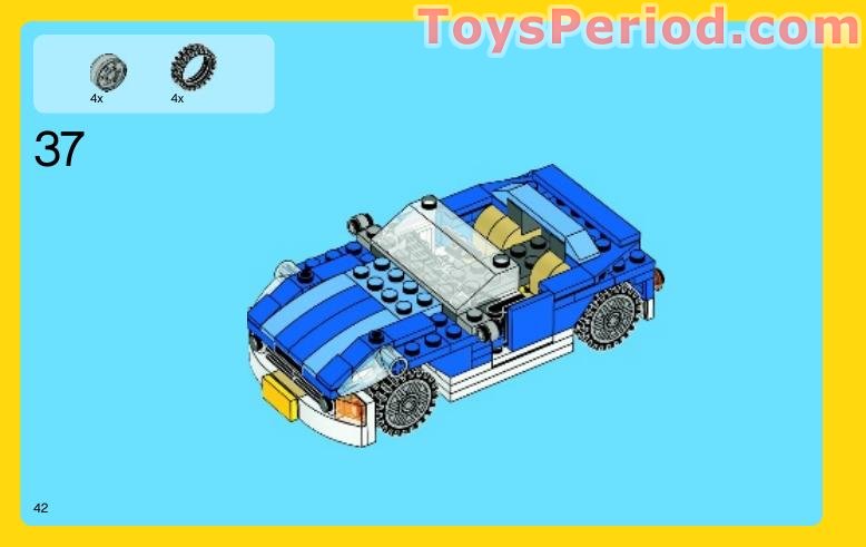 LEGO 6913 Blue Roadster Instructions and Parts List