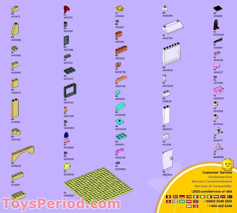 LEGO 41006 Downtown Bakery Instructions and Parts List
