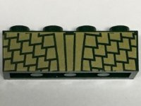 Scale Pattern Brick LEGO Sets with Part 3010pb221 Brick 1 x 4 with Gold Scales Pattern
