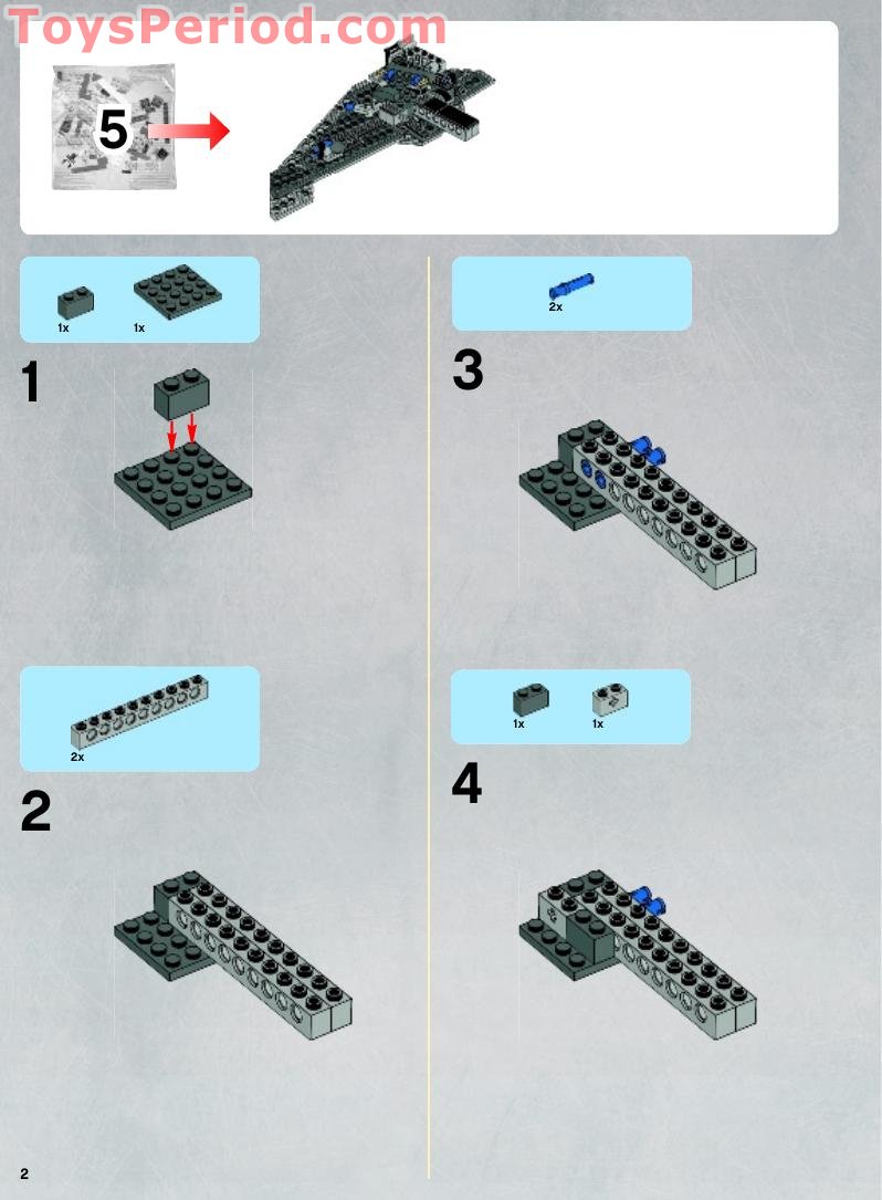 LEGO 9500 Sith Fury-class Interceptor Instructions and Parts List