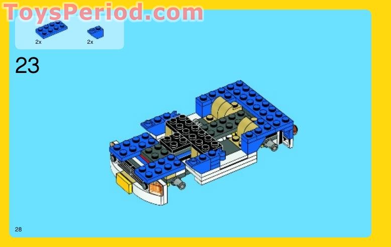 LEGO 6913 Blue Roadster Instructions and Parts List