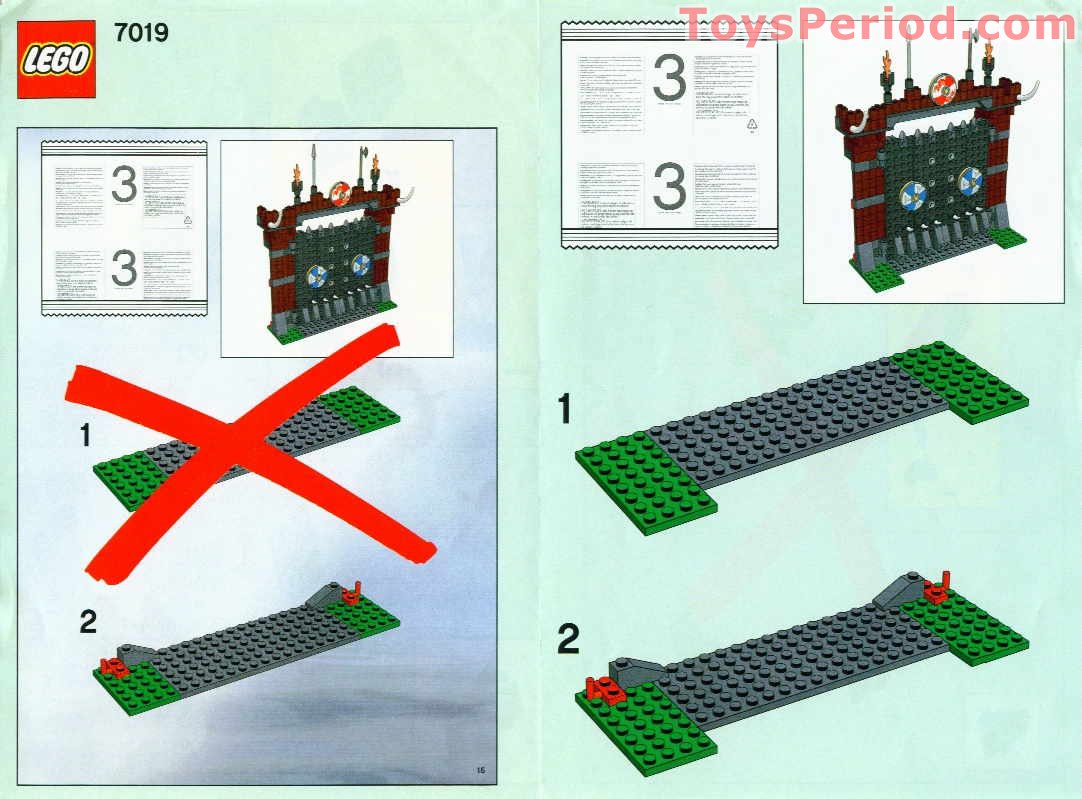 LEGO 7019 Viking Fortress Against the Fafnir Dragon Instructions and Parts List