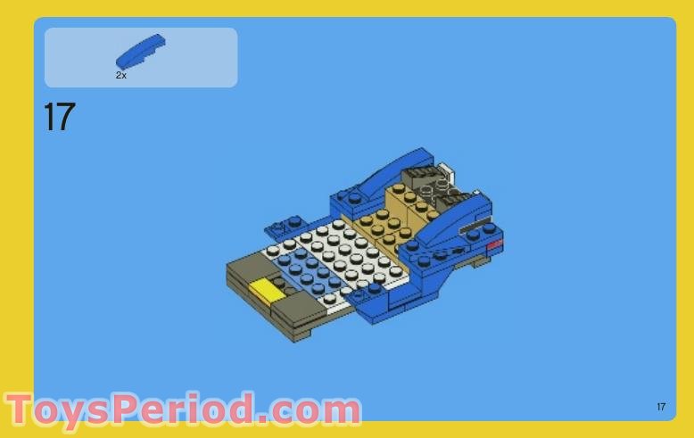 ブルーレベル4点セット LEGO - Creator 3 in 1 SPORTS CAR Set 6913 BLUE ROADSTER Racecar