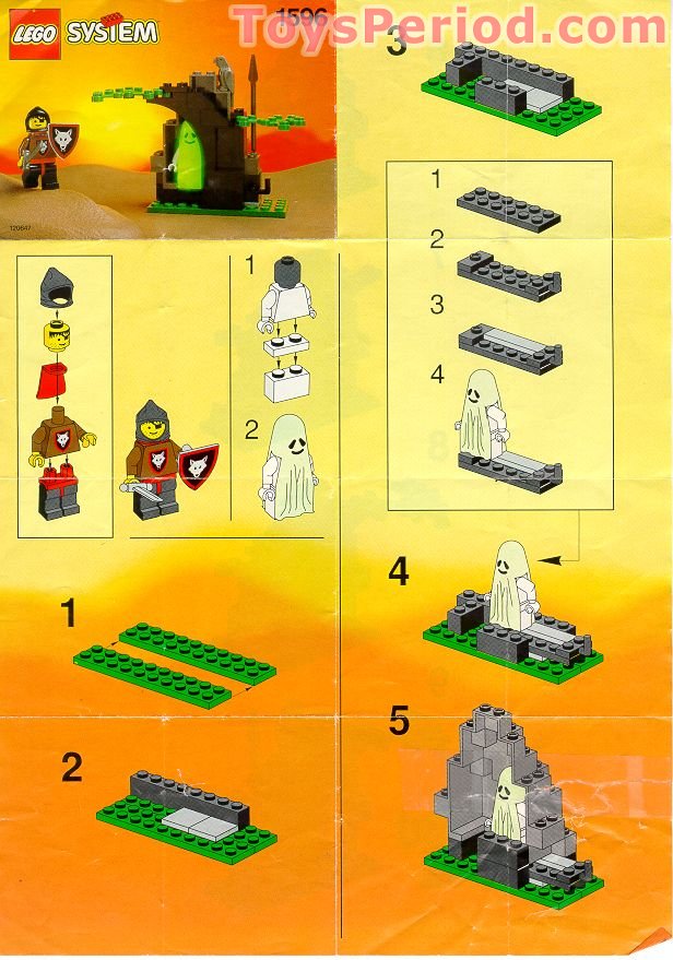 LEGO 1596 Ghostly Hideout Set Parts Inventory and Instructions - LEGO