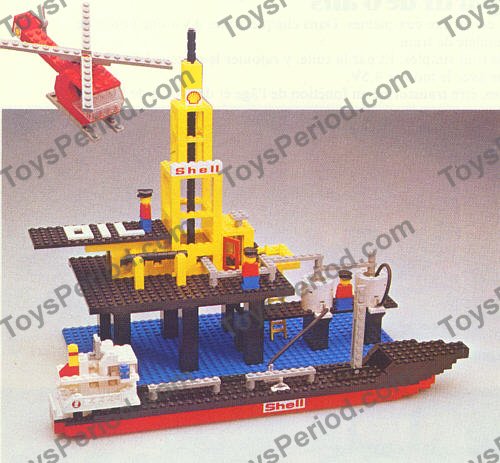 LEGO 373-1 Offshore Rig with Fuel Tanker Set Parts Inventory and 