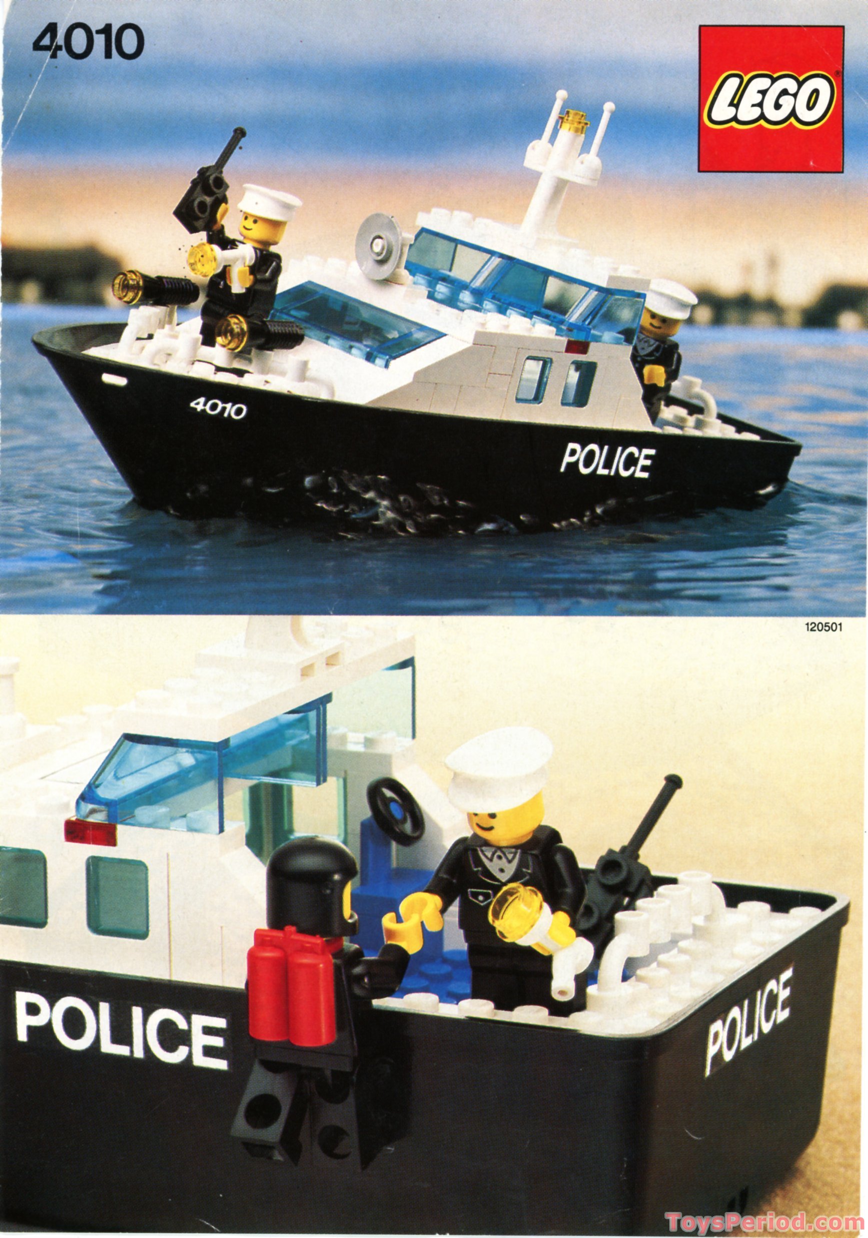 LEGO 4010 Police Rescue Boat Instructions and Parts List